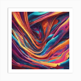 Vibrant Abstract Line Drawing With Bold Intersecting Strokes (16) Art Print