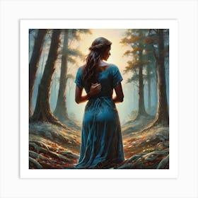 Woman In The Woods 24 Art Print