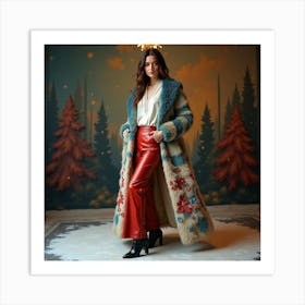 Woman In A Fur Coat 9 Art Print