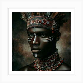 Portrait Of African Tribesman 1 Art Print