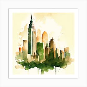 New York Watercolour Art Print