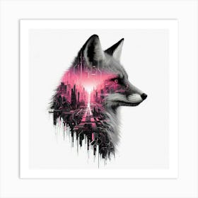 Fox silhouette 2 Art Print