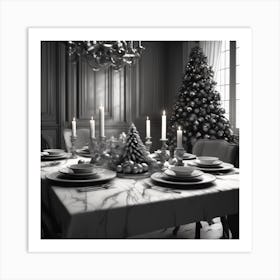 Christmas Table Setting 43 Art Print