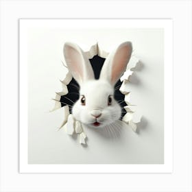 Rabbit Peeking Out Of A Hole 4 Art Print