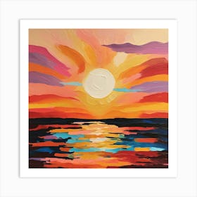 Sunset Over The Ocean 13 Art Print