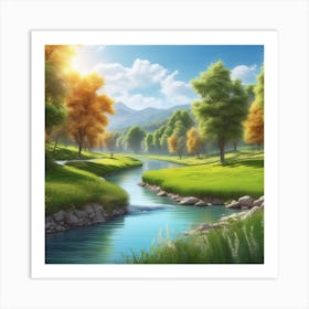 Landscape - Digital Art Art Print