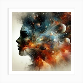 Abstract Of A Woman'S Head Art Print