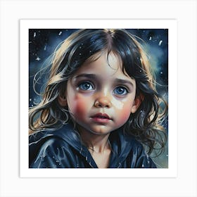 Little Girl In The Snow 1 Art Print