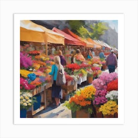 Flowers At The Market Art Print