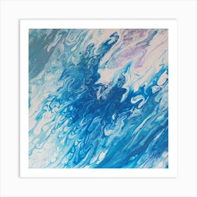 Blue And White Swirls Art Print