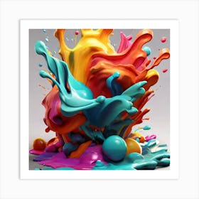 Colorful Splash 2 Art Print