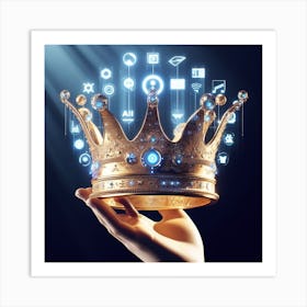 Crown Of Social Media Icons Art Print