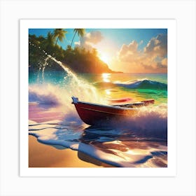 Boat On The Beach 3 Art Print