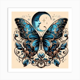 Tattoo Style Butterfly Art III Art Print