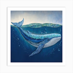 Blue Whale Art Print