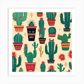 Cactus Pattern 5 Art Print