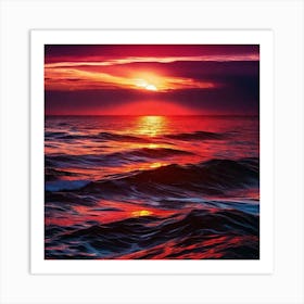 Sunset Over The Ocean 204 Art Print