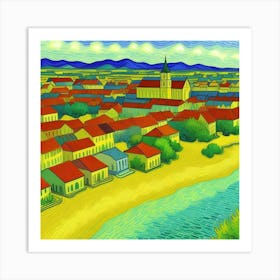 Under the Rustic Sky: A Village Story View Of A City Art Print