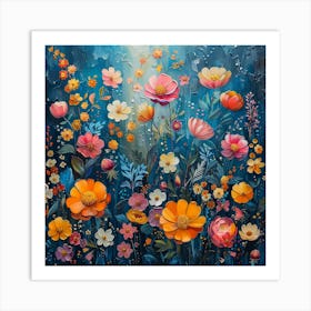 Flowers In The Rain 1 Art Print