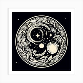 Yin And Yang Symbol Art Print