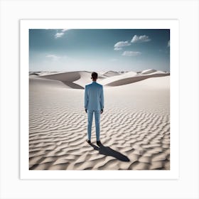 Man Standing In Desert 4 Art Print