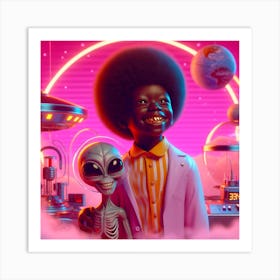 Aliens In Space 5 Art Print