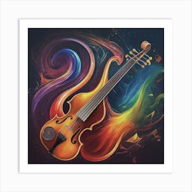 Violin On Fire Art Print