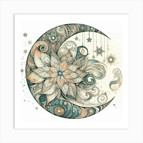 Moon And Stars 13 Art Print