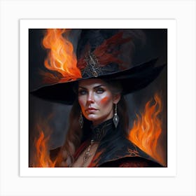 Witch On Fire 1 Art Print