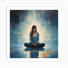 Women Meditating Abstracts By Csaba Fikker 25 Art Print