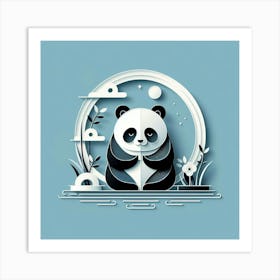 Minimalist, Panda 2 Art Print