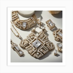 Collection Of Diamond Jewelry Art Print