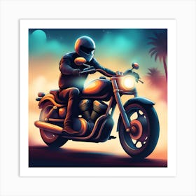 Motorcycle Rider Art Print