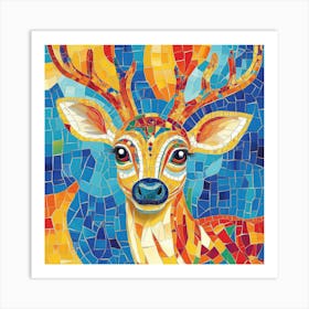 Mosaic Deer Art Print