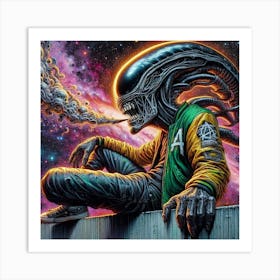 Aliens In Space 1 Art Print