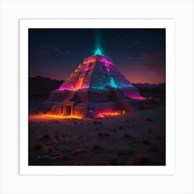 Pyramid At Night Art Print