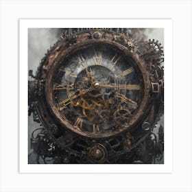 Steampunk Clock Art Print