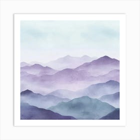 Watercolor Mountains 3 Affiche