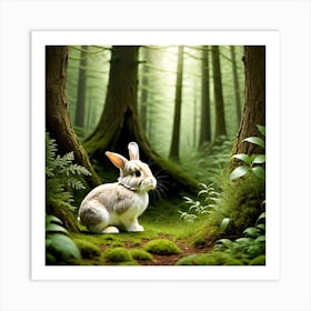Bunny In Forest (28) Art Print