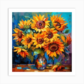 Sunflowers In A Vase 2 Art Print