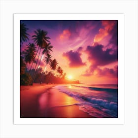 Sunset On The Beach 2 Art Print