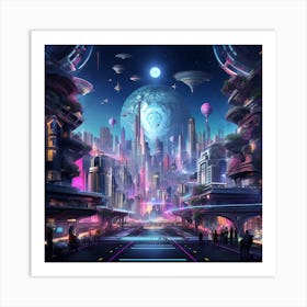 Futuristic City 35 Art Print