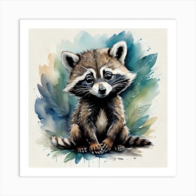 Racoon Baby Art Print