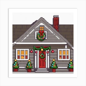 Christmas Decorated Home Outside (44) Art Print