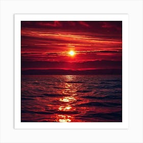 Sunset Over The Ocean 154 Art Print