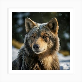 Wolf In The Snow Art Print