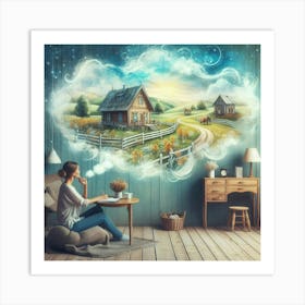 Dream House In The Sky Art Print