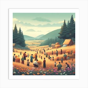 Village In The Countryside Art Print