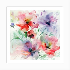 Watercolor Flowers 18 Art Print