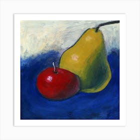 Fruits On Blue Art Print